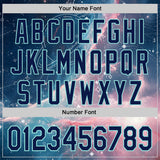 Custom Blue Navy Light Pink-Ice Blue Galaxy Star Nebula Authentic Baseball Jersey