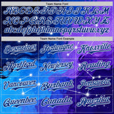 Custom Blue Royal Purple-White Galaxy Star Nebula Authentic Baseball Jersey