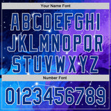 Custom Blue Royal Purple-White Galaxy Star Nebula Authentic Baseball Jersey