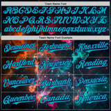 Custom Black Aqua-Dark Purple Galaxy Star Leo Authentic Baseball Jersey