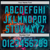 Custom Black Aqua-Dark Purple Galaxy Star Leo Authentic Baseball Jersey