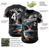 Custom Black-White Galaxy Star Nebula Authentic Baseball Jersey