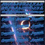 Custom Black Purple-Lakes Blue Galaxy Star Moon Nebula Authentic Baseball Jersey