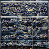 Custom Navy-Cream Galaxy Star Nebula Authentic Baseball Jersey