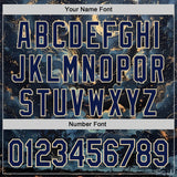 Custom Navy-Cream Galaxy Star Nebula Authentic Baseball Jersey