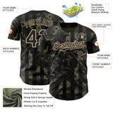 Custom Camo Black-Vegas Gold 3D Pattern Design Motorcycle Motocross Authentic Baseball Jersey