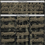 Custom Camo Black-Vegas Gold 3D Pattern Design Motorcycle Motocross Authentic Baseball Jersey