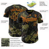 Custom Black Olive-Bay Orange 3D Pattern Design Motorcycle Motocross Splash Authentic Baseball Jersey