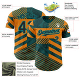 Custom Teal Black-Orange 3D Pattern Design Motorcycle Motocross Stripe Authentic Baseball Jersey