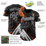 Custom Black Orange Gray-White 3D Pattern Design Motorcycle Motocross Skull Authentic Baseball Jersey