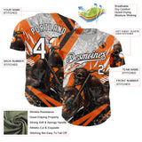 Custom Orange White Gray-Black 3D Pattern Design Motorcycle Motocross Skull Authentic Baseball Jersey