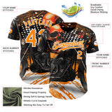 Custom Black Bay Orange Orange-White 3D Pattern Design Motorcycle Motocross Skull Authentic Baseball Jersey