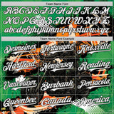 Custom Green White Orange Cream-Black 3D Pattern Design Motorcycle Motocross Skull Authentic Baseball Jersey
