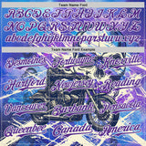 Custom Purple Cream-White 3D Pattern Design Motorcycle Motocross Skull Authentic Baseball Jersey