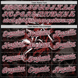 Custom Black Burgundy-White 3D Pattern Design Motorcycle Motocross Authentic Baseball Jersey