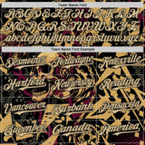 Custom Black Vegas Gold Old Gold-Red 3D Pattern Design Motorcycle Motocross Skull Authentic Baseball Jersey