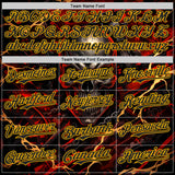 Custom Black Red-Gold 3D Pattern Design Motorcycle Motocross Skull Authentic Baseball Jersey