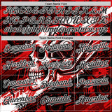 Custom Black Red-White 3D Pattern Design Motorcycle Motocross Skull Authentic Baseball Jersey
