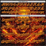 Custom Black-Bay Orange 3D Pattern Design Motorcycle Motocross Skull Flame Authentic Baseball Jersey