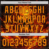 Custom Black-Bay Orange 3D Pattern Design Motorcycle Motocross Skull Flame Authentic Baseball Jersey