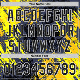 Custom Navy Black Yellow-White 3D Pattern Design Motorcycle Motocross Skull Authentic Baseball Jersey
