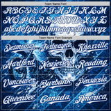 Custom Blue White-Royal 3D Pattern Design Motorcycle Motocross Skull Authentic Baseball Jersey