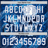Custom Blue White-Royal 3D Pattern Design Motorcycle Motocross Skull Authentic Baseball Jersey