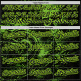 Custom Black-Neon Green 3D Pattern Design Motorcycle Motocross Skull Authentic Baseball Jersey