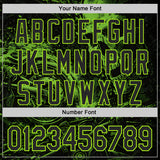 Custom Black-Neon Green 3D Pattern Design Motorcycle Motocross Skull Authentic Baseball Jersey