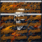 Custom Black-Bay Orange 3D Pattern Design Motorcycle Motocross Skull Authentic Baseball Jersey