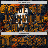 Custom Black-Bay Orange 3D Pattern Design Motorcycle Motocross Skull Authentic Baseball Jersey