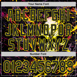 Custom Black-Light Yellow 3D Pattern Design Motorcycle Motocross Skull Authentic Baseball Jersey