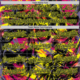 Custom Black Red-Neon Yellow 3D Pattern Design Motorcycle Motocross Authentic Baseball Jersey
