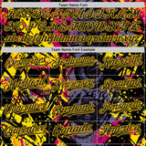 Custom Purple Black Deep Pink-Yellow 3D Pattern Design Motorcycle Motocross Skull Authentic Baseball Jersey