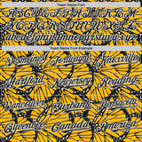 Custom Gold Black-White Butterfly Wing Authentic Baseball Jersey