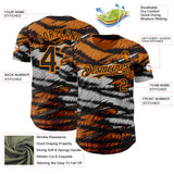 Custom Orange Black Gray-Bay Orange Tiger Stripe Scratch Authentic Baseball Jersey