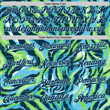 Custom Blue Navy Green-Ice Blue Zebra Stripe Authentic Baseball Jersey