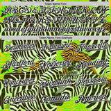 Custom Green Black-White Zebra Stripe Print Authentic Baseball Jersey