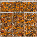Custom Brown Bay Orange-Black Leopard Print Authentic Baseball Jersey