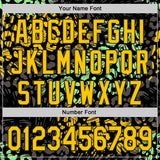 Custom Black Yellow-Green Leopard Print Authentic Baseball Jersey