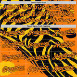 Custom Black Bay Orange-Yellow Leopard Print Tiger Stripe Authentic Baseball Jersey