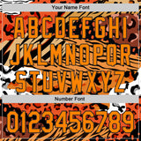 Custom Black Bay Orange-Yellow Leopard Print Tiger Stripe Authentic Baseball Jersey