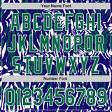 Custom Blue Kelly Green-White Tiger Stripe Print Authentic Baseball Jersey
