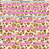 Custom Cream Pink-White Leopard Print Authentic Baseball Jersey
