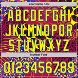 Custom Red Light Yellow-Thunder Blue Leopard Print Authentic Baseball Jersey