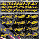 Custom Black Light Yellow-Purple Leopard Print Scratch Authentic Baseball Jersey