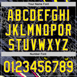 Custom Black Light Yellow-Purple Leopard Print Scratch Authentic Baseball Jersey