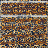 Custom Blue Navy-Bay Orange Leopard Print Authentic Baseball Jersey
