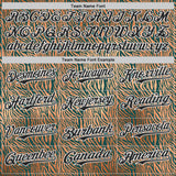 Custom Brown Black Green-White Zebra Stripe Print Authentic Baseball Jersey