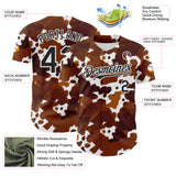 Custom Brown Black-White Leopard Print Authentic Baseball Jersey